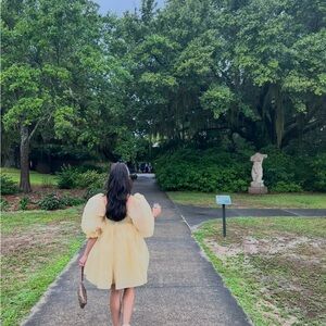 Lovers Puff Sleeve Tulle Babydoll Dress
- Yellow - XS